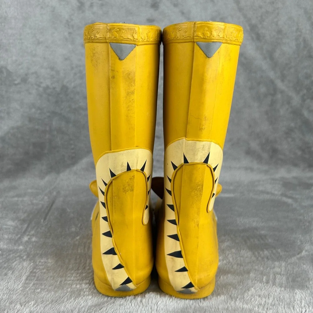 Joules Kids Yellow Tiger Rain Boots Waterproof Wellies Size US 2 EU 33